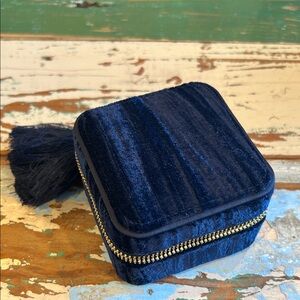 Sézane blue velvet jewelry box - NWT